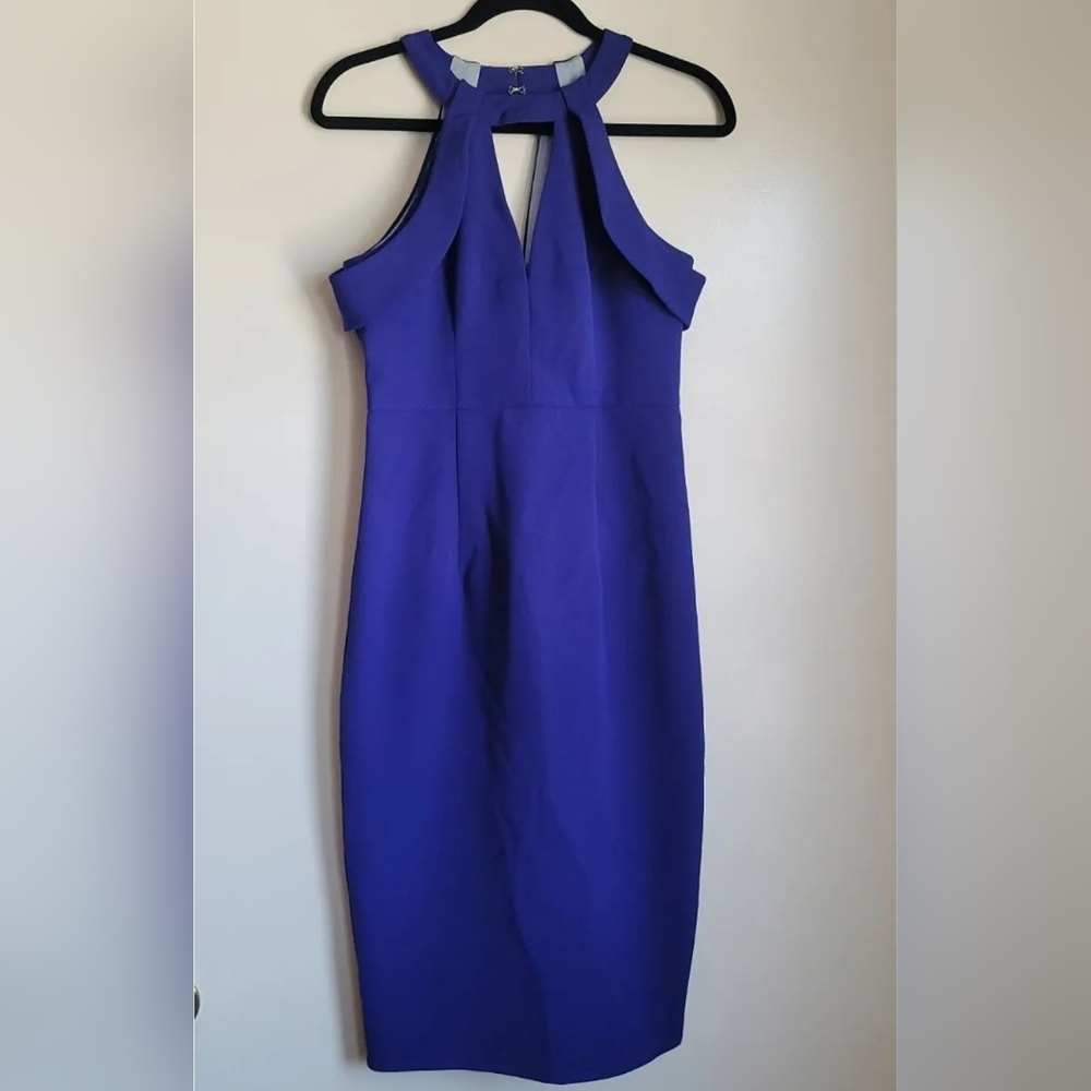 Lumier by Bariano Dress Womens Sz S Royal Bodycon Keyhole Lined Formal Nightgown